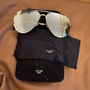 Celine Avant Premiere Glitter Aviator Sunglasses